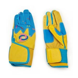 Ice Cream Batting Gloves Wraparound - Yellow and Blue