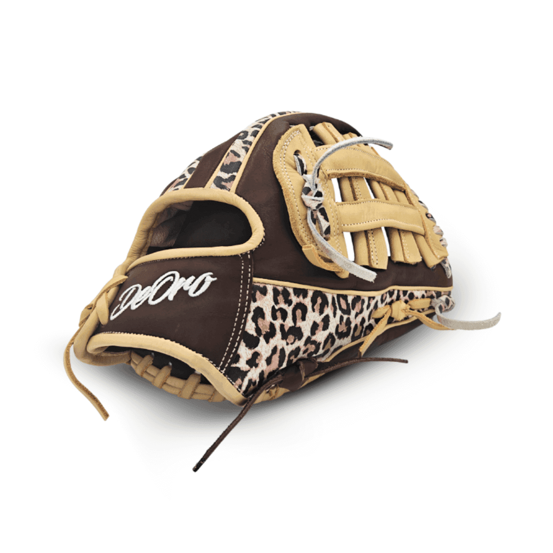 12.50" Softball Double Welting Outfield H Web Leopard-Coffee Glove - Image 3