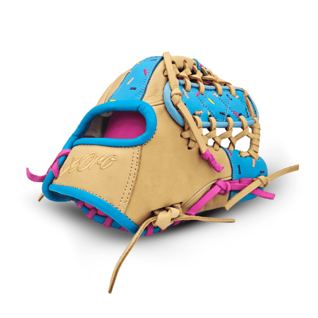 10.50" Ice Cream Trapeze Net Web Bone Blue-Pink Glove - Image 3