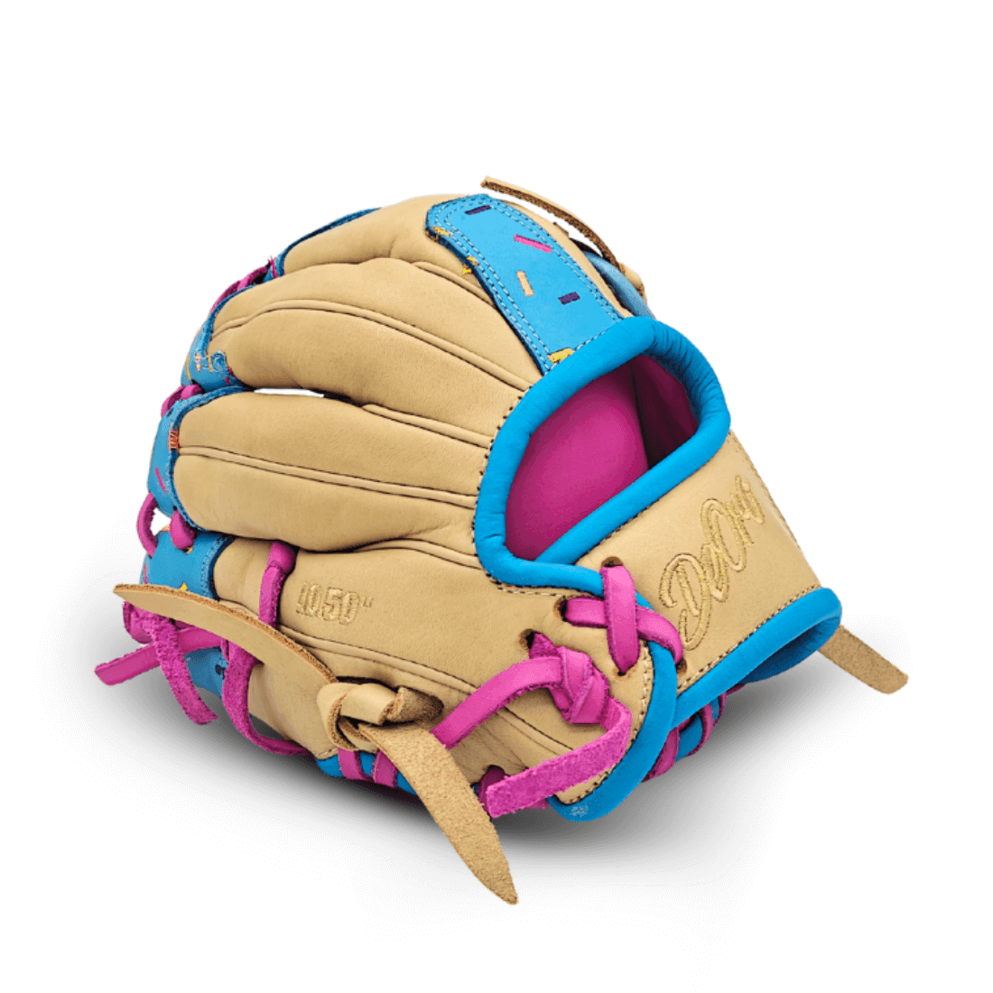 10.50" Ice Cream Trapeze Net Web Bone Blue-Pink Glove - Image 4