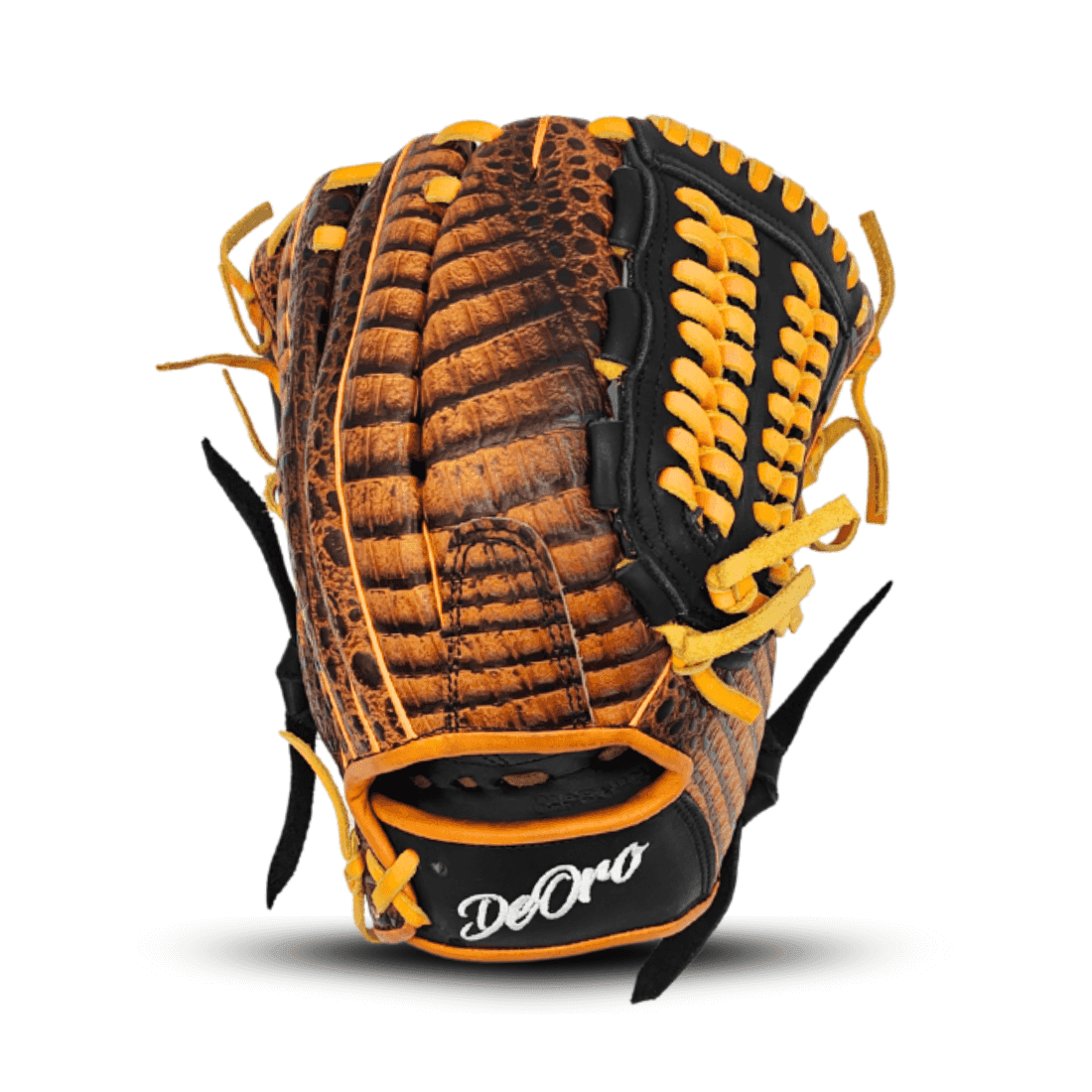 11.75" Single Welting Honey Crocodile Japanese Web Glove - Image 4