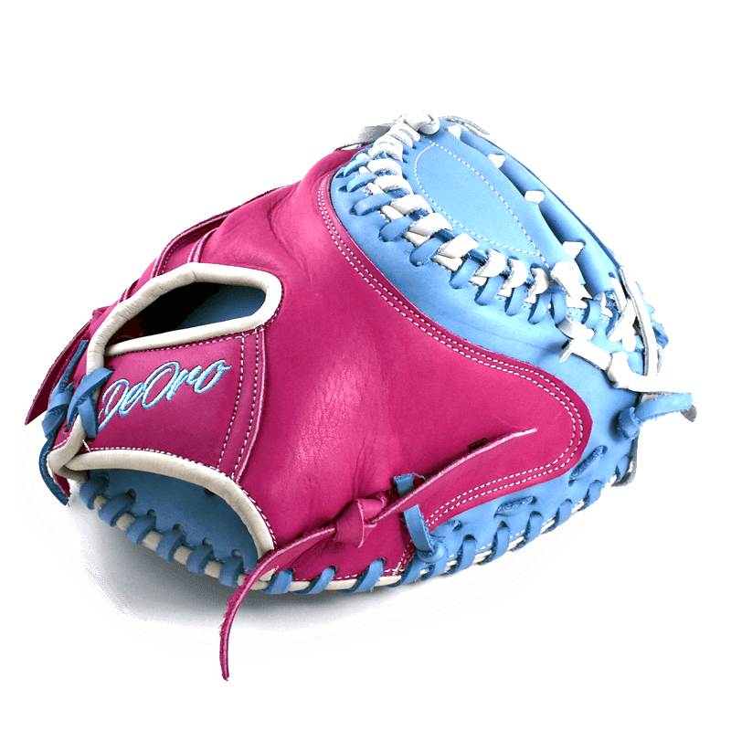 35" Softball Catcher Fuschia-Sky Glove - Image 3
