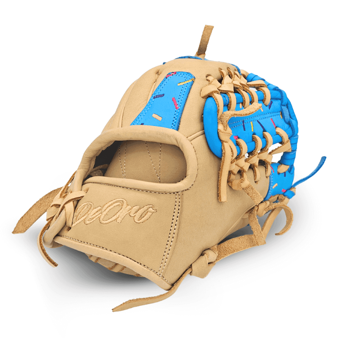 10.50" Ice Cream Trapeze Net Web Infield Bone Blue Glove - Image 3