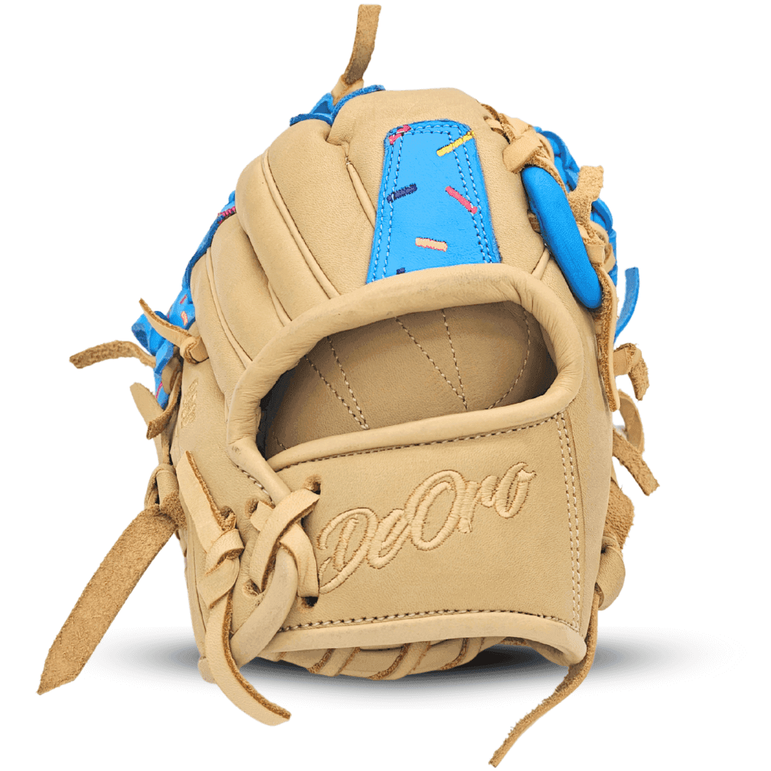 10.50" Ice Cream Trapeze Net Web Infield Bone Blue Glove - Image 4