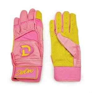 Classic Batting Gloves - Pink and Yellow