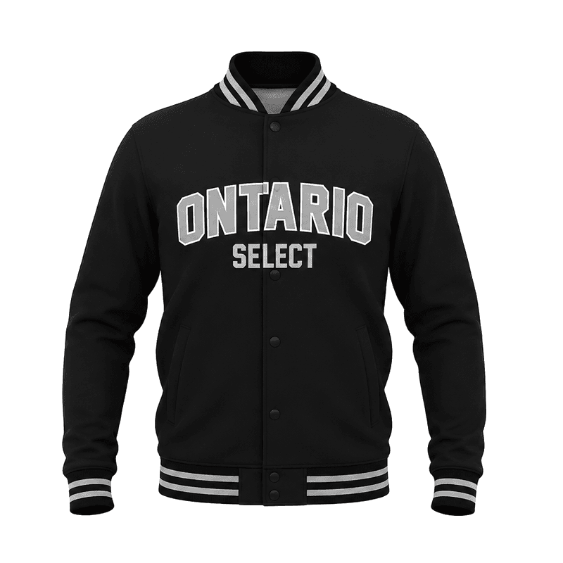 Ontario Select Custom Embroidered Black Letterman Jacket