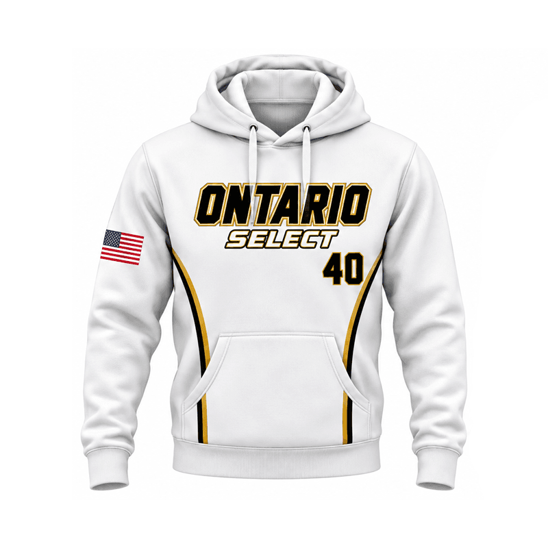 Ontario Select Custom Sublimated Hoodie White