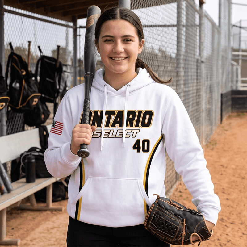 Ontario Select Custom Sublimated Hoodie White - Image 3